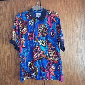 Palm Bay Made in Hawaii Men Short Sleeve Shirt MultiColor SzL PreLoved Good Cond